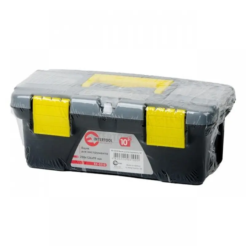 Комплект ящиків для інструментів 3 шт INTERTOOL BX-0303 (ВХ-0310 10"/ВХ-0312 12"/ВХ-0314 14") набір скрині для майстра для біт насадок та інших інструментів 3 контейнери Чорний з сірим жовтим - фото 5