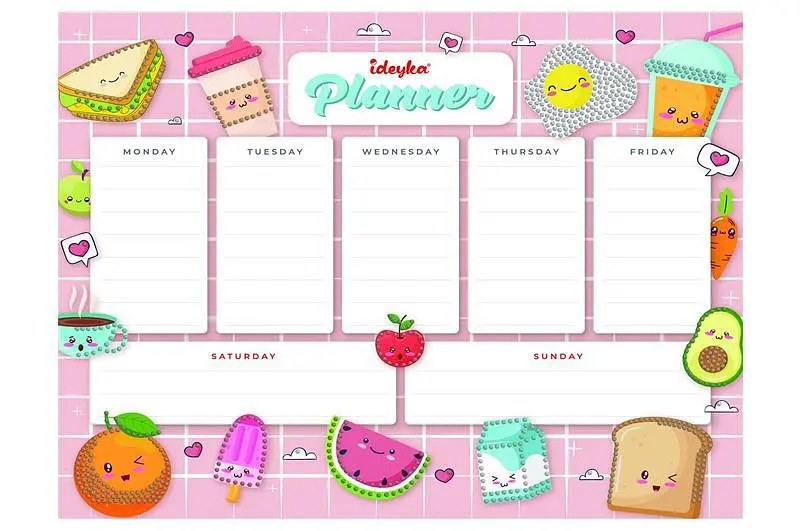 Магнітний планер з алмазною мозаїкою Ideyka Продукти 32х40 см набір для творчості (AMP20060)