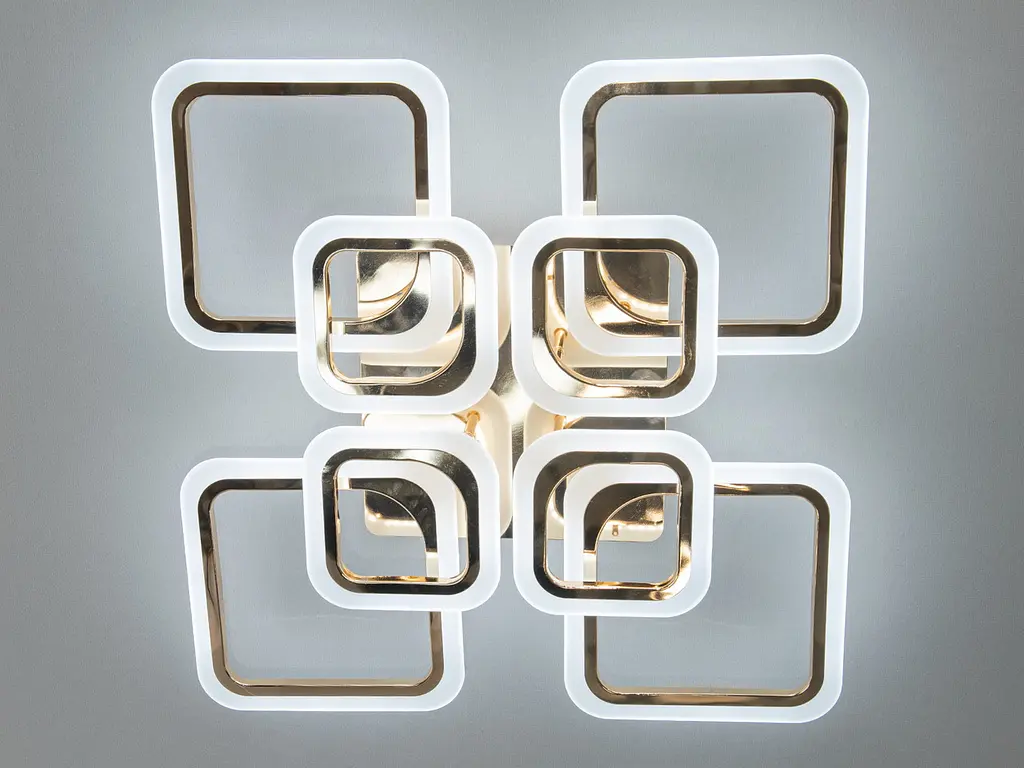Люстра стельова LED Diasha A8060/4+4G 110W, золото, 59 см, димер, для дому та офісу - фото 2