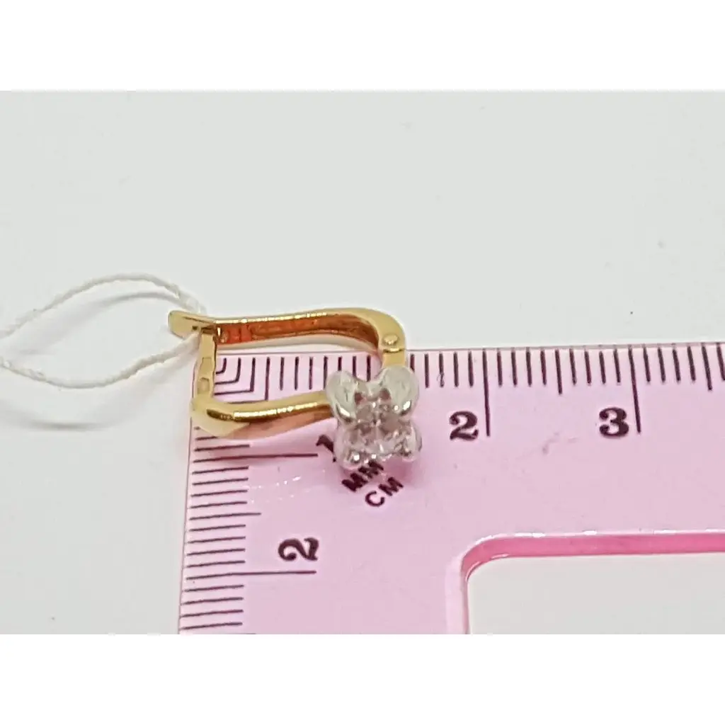 Золоті сережки Столична Ювелірна Фабрика з фіанітами. 110403 - фото 4