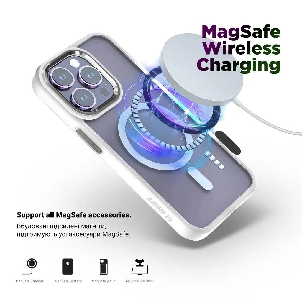 Чехол для мобильного телефона Armorstandart Unit MagSafe Apple iPhone 15 Pro Matte Clear Silver (ARM69349) - фото 3