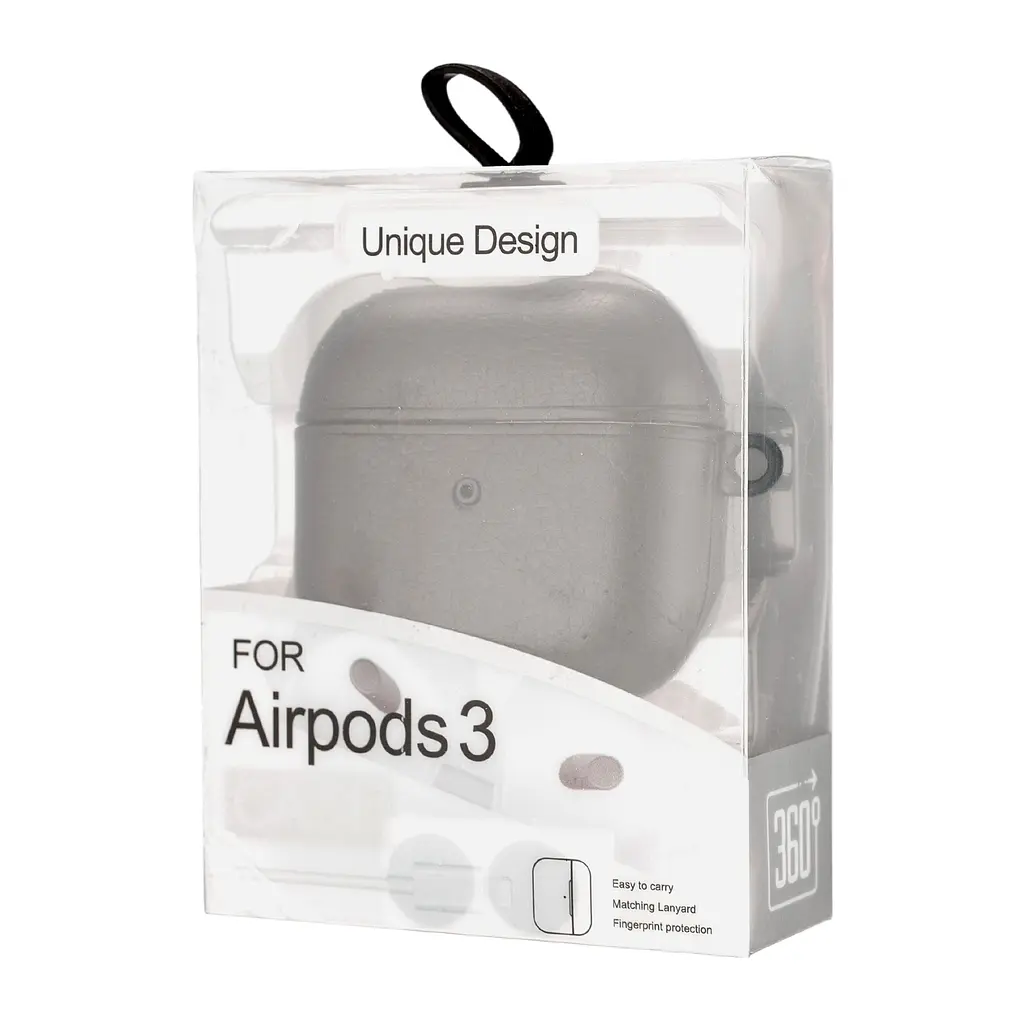 Чохол TPU/PU Leather Case for AirPods 3 Black - фото 2