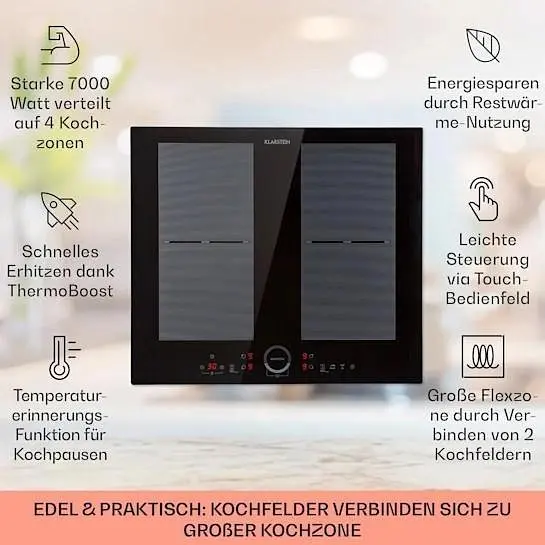 Індукційна плита Klarstein Delicatessa 60 7000Вт 4 зони (10033021) - фото 2