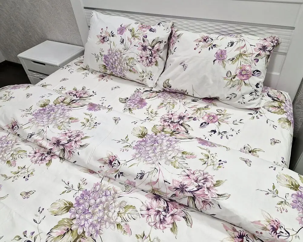 Постільна білизна LARA бязь d11361e160 з простирадлом на резинці 160х200х25 євро 200х220 см - фото 3