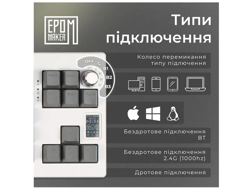 Клавіатура Epomaker Shadow-X White (SHX-W-M) - фото 9