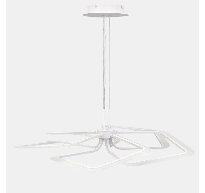 Велика біла підвісна LED люстра на 5 геометричних плафонів Artlight 2406-5DL-WH - фото 3