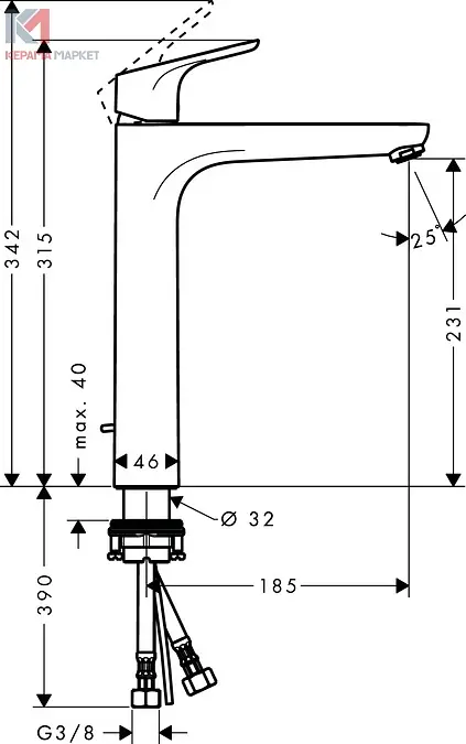 Змішувач Hansgrohe Focus E 230 для умивальника 31531000 Хром - фото 2