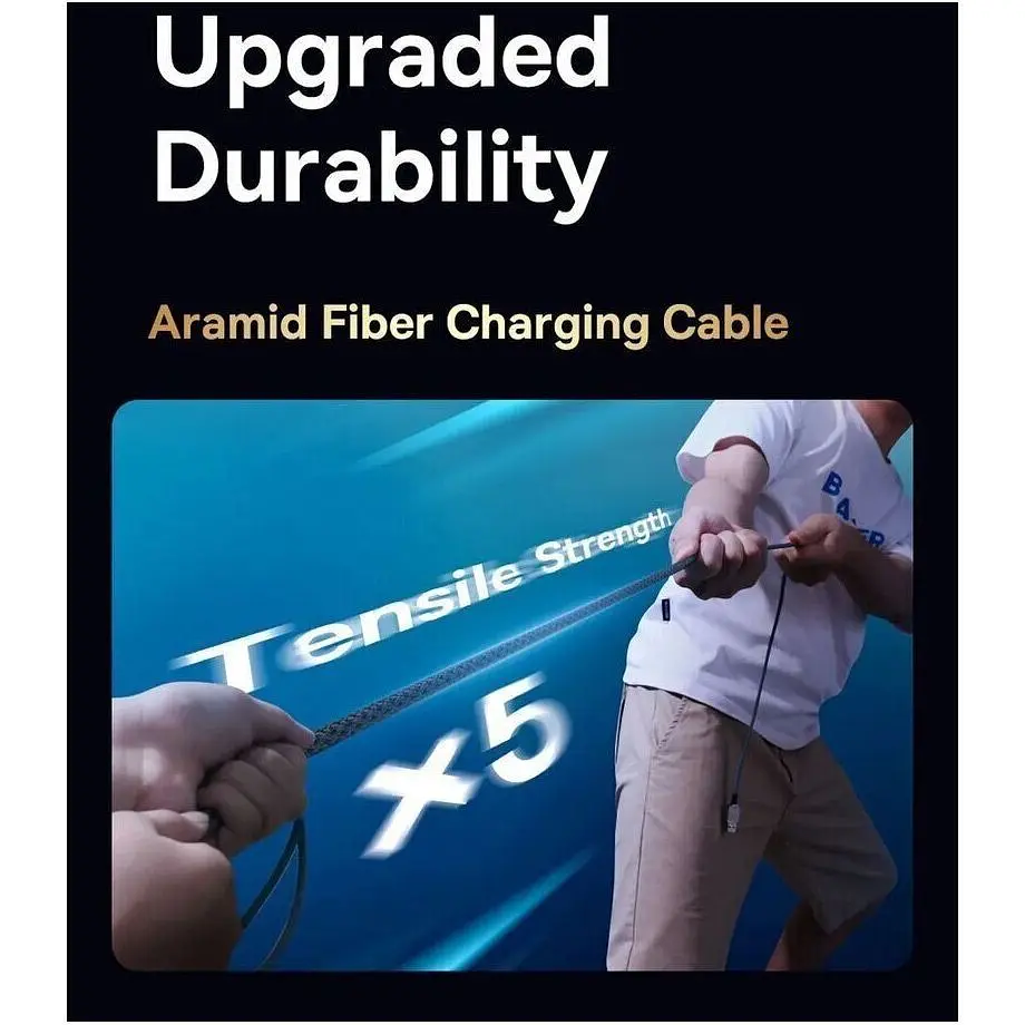 Кабель Baseus Unbreakable USB-A to USB-C 100W 2m Cluster Black (P10355801111-01) [152049] - фото 13