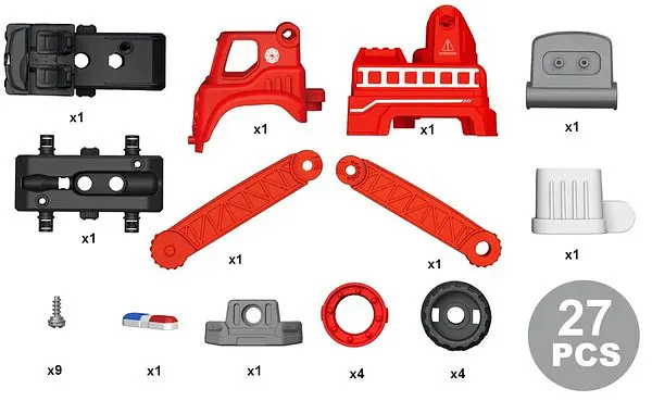 Конструктор DIY Spatial Creativity Пожарный кран LM9034, красный (CJ-1614179) - фото 3