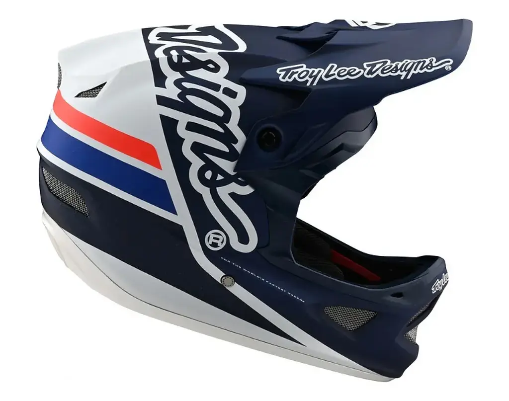 Велошолом Troy Lee Designs D3 Fiberlite Silhoette Navy/White S (1106-198757002) - фото 2