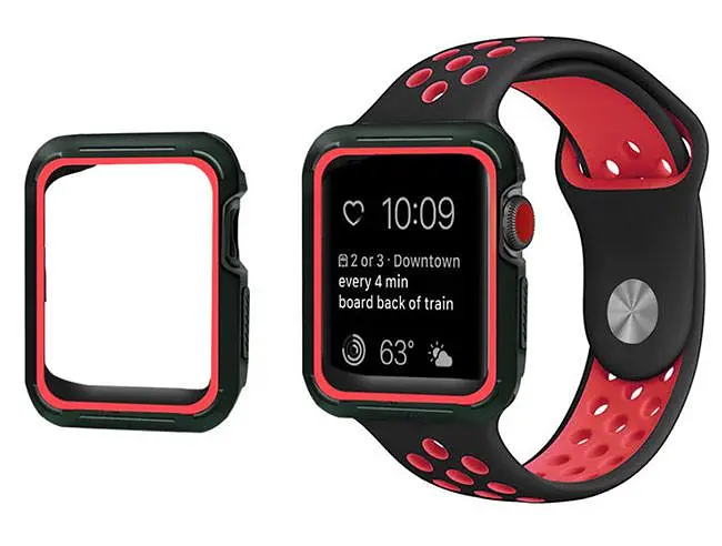 Силиконовый защитный корпус Primo для Apple Watch 40 мм Black/Red - фото 3