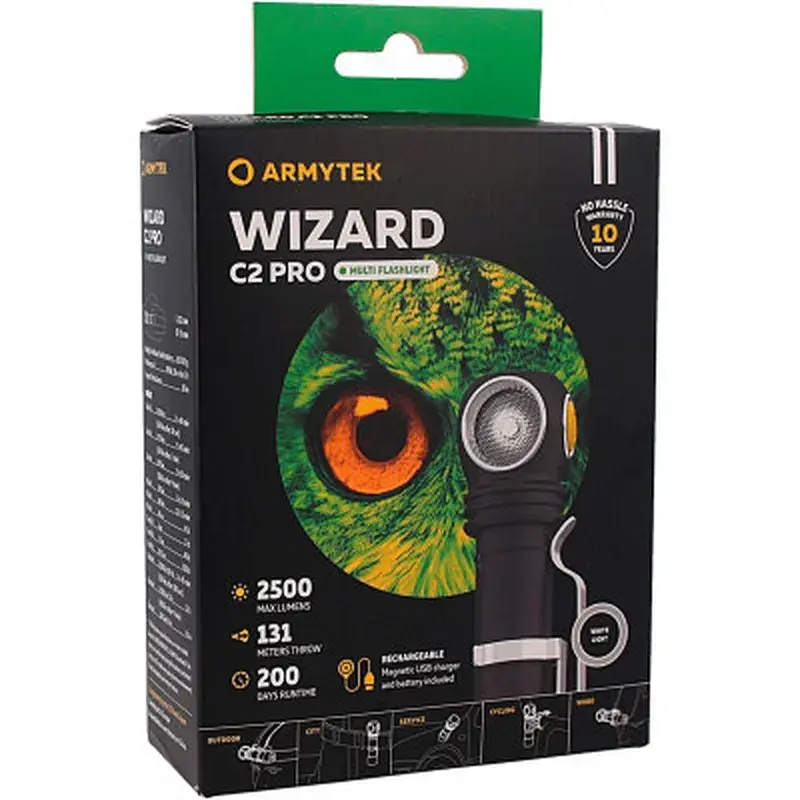 Налобний ліхтар ArmyTek Wizard C2 Pro Magnet USB White (F08701C) - фото 8