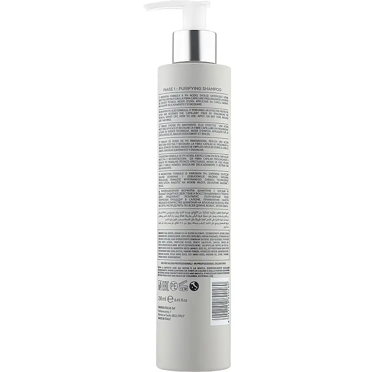Шампунь для фарбованого волосся безсульфатний Emmebi Italia Zer035 Pro Hair Purifying Shampoo 250 мл - фото 2