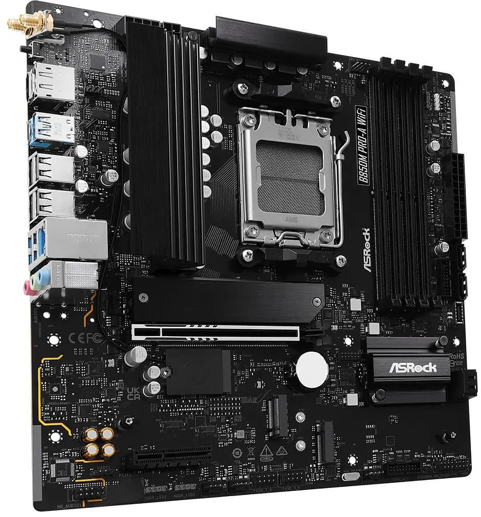 Материнська плата AsRock B850M PRO-A WIFI (B850M PRO-A WIFI) (Socket AM5, AMD B850, Micro-ATX) - фото 2