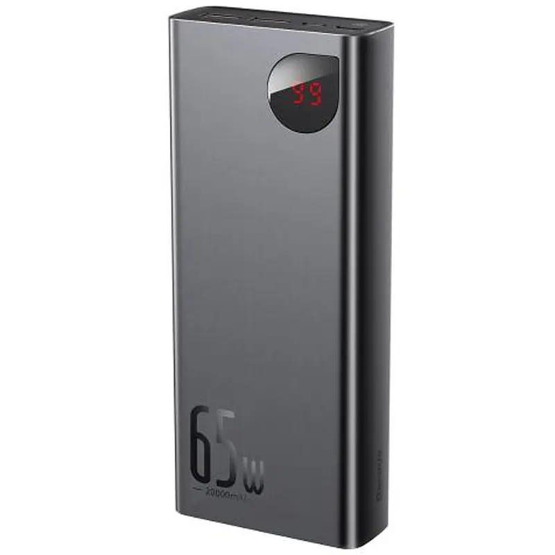 Портативний ЗП Baseus Adaman Metal Digital Display QC 65W 20000 mAh (PPIMDA-D) Black - фото 2