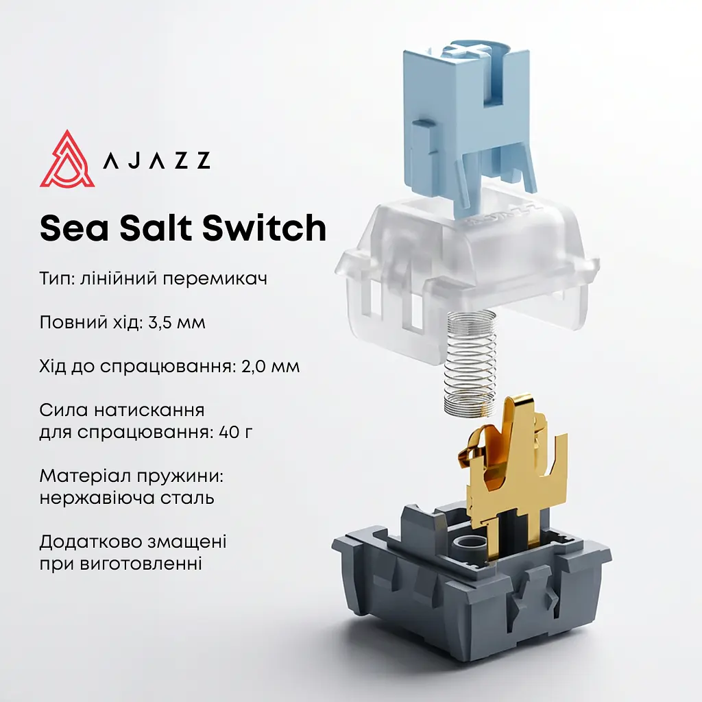 Клавіатура Ajazz AK820 Sea Salt Switch RGB USB-C UA Black (AK820-SS-BGY) - фото 10