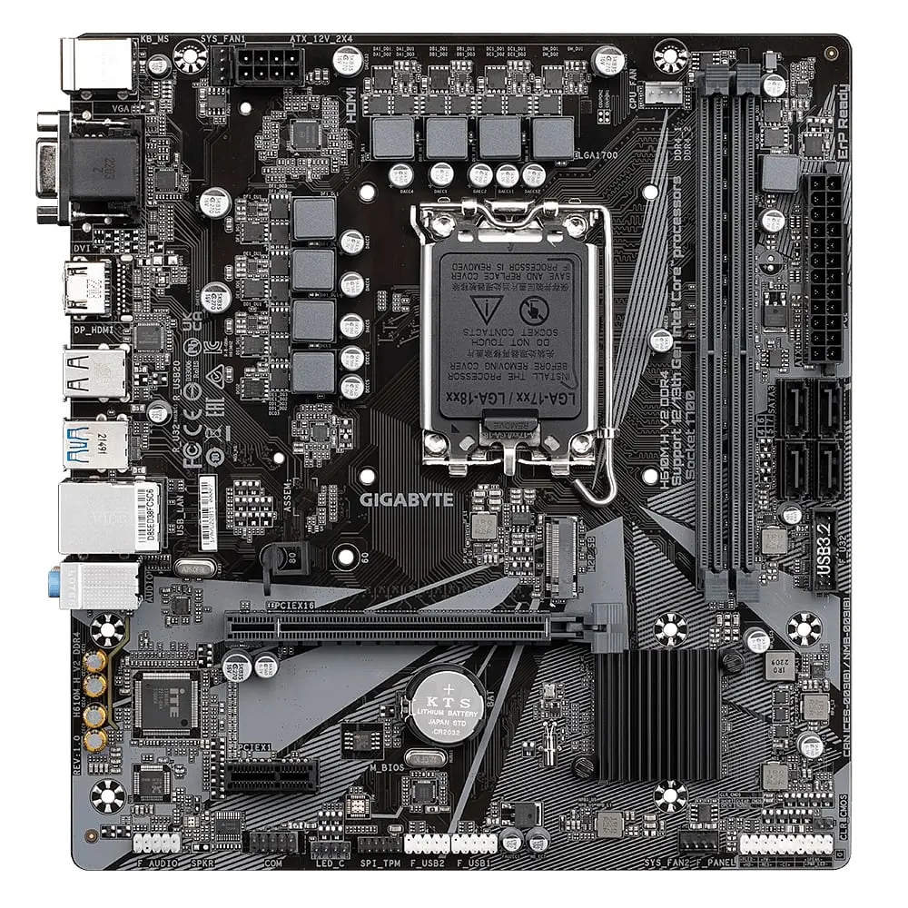 Материнская плата H610M H V2 s1700 H610 2xDDR5 HDMI D-Sub mATX Gigabyte teh0018983 - фото 2