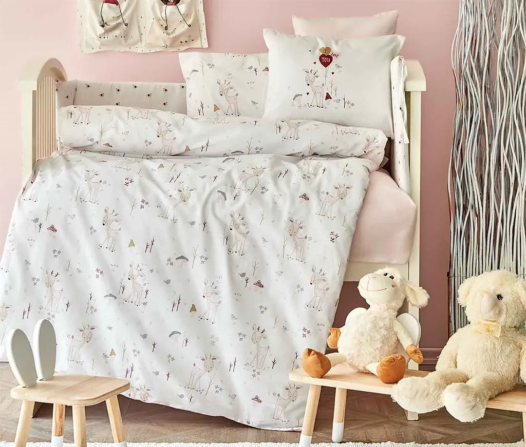 Дитячий набір в ліжечко для немовлят Karaca Home - Doe pembe рожевий (10 предметів) - фото 2