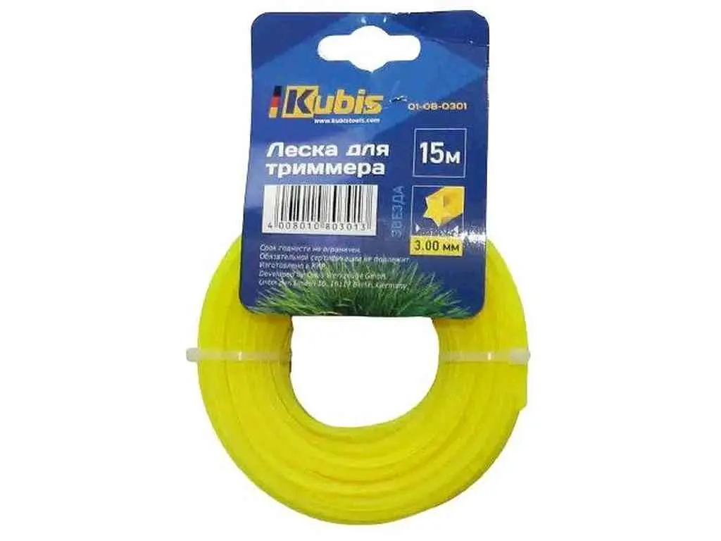 Ліска для підстригання трави KUBIS зірка L=15м d-3мм