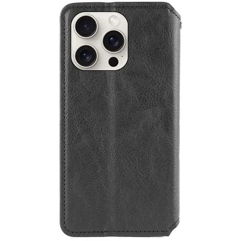 Шкіряний чохол-книжка GETMAN Cubic (PU) для Apple iPhone 13 Pro (6.1) Чорний - фото 2