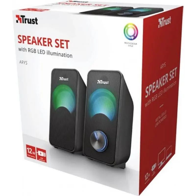 Акустична система (Колонки) Trust 2.0 Arys RGB USB Black 23120 - фото 4