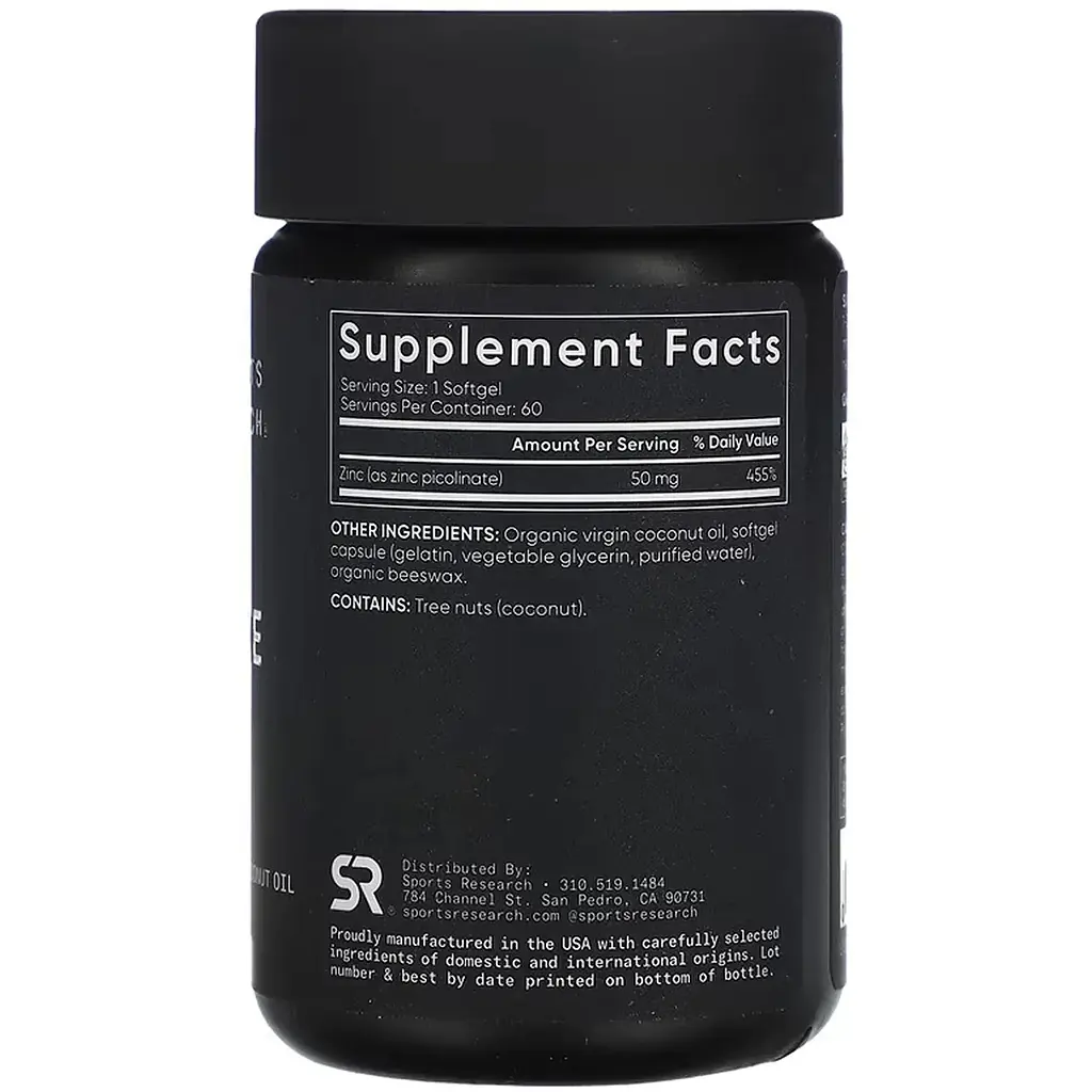 Дієтична добавка Sport Research Copper Zinc Picolinate 50 мг 60 м'яких капсул - фото 2