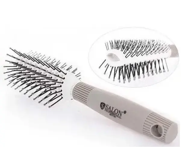 Щетка для волос Salon Professional продувная 20 см массажная расческа для волос Белый - фото 5