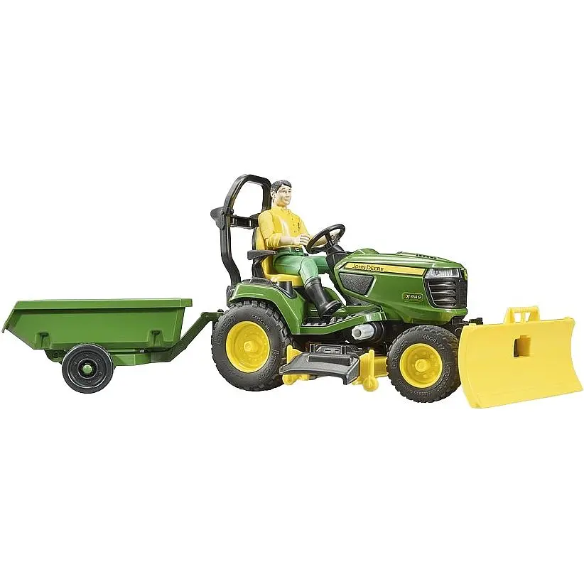 Іграшкова машинка Bruder Садовий трактор John Deere з причепом та фігуркою садівника 1:16 (62104) - фото 2