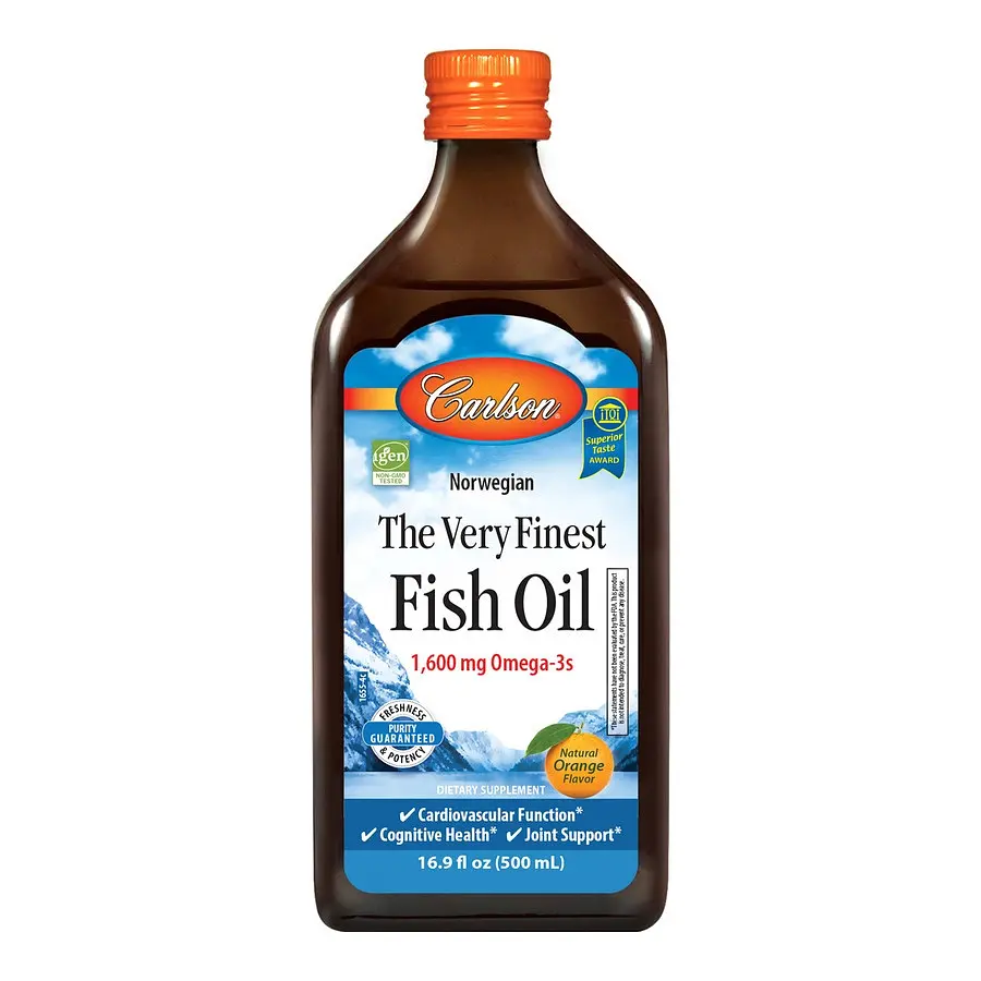 Жирні кислоти Carlson Labs The Very Finest Fish Oil, 500 мл - Апельсин