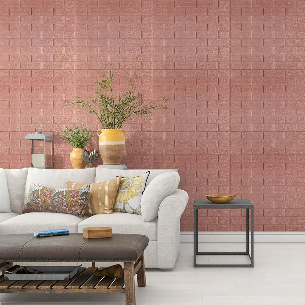 Панель стінова Sticker Wall 3D 700х770х5мм цегла рожево-лілова SW-00002439 - фото 5