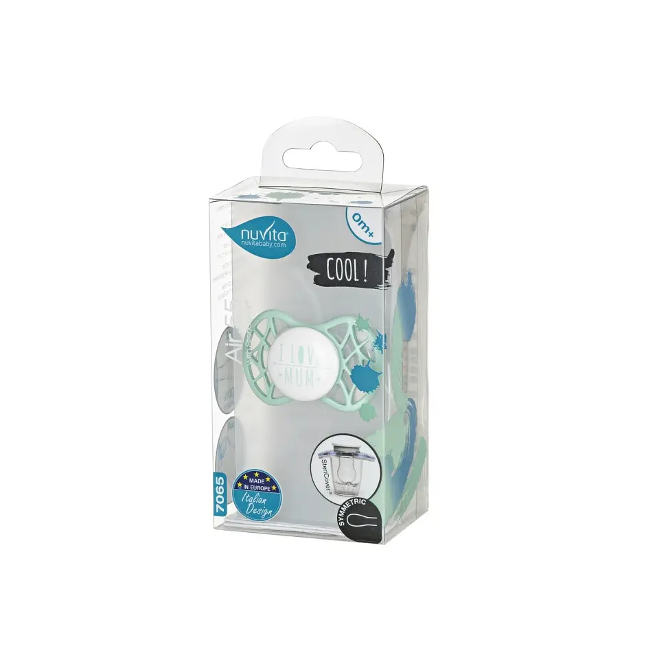 Пустушка Nuvita 7065 Air55 Cool симетрична 0m+ I LOVE MUM м'ятна NV7065SG - фото 3