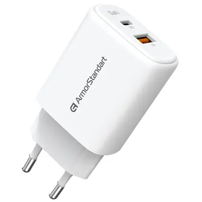 Зарядний пристрій Armorstandart 1xUSB-C + 1xUSB 20W GaN white (ARM89531) - фото 8