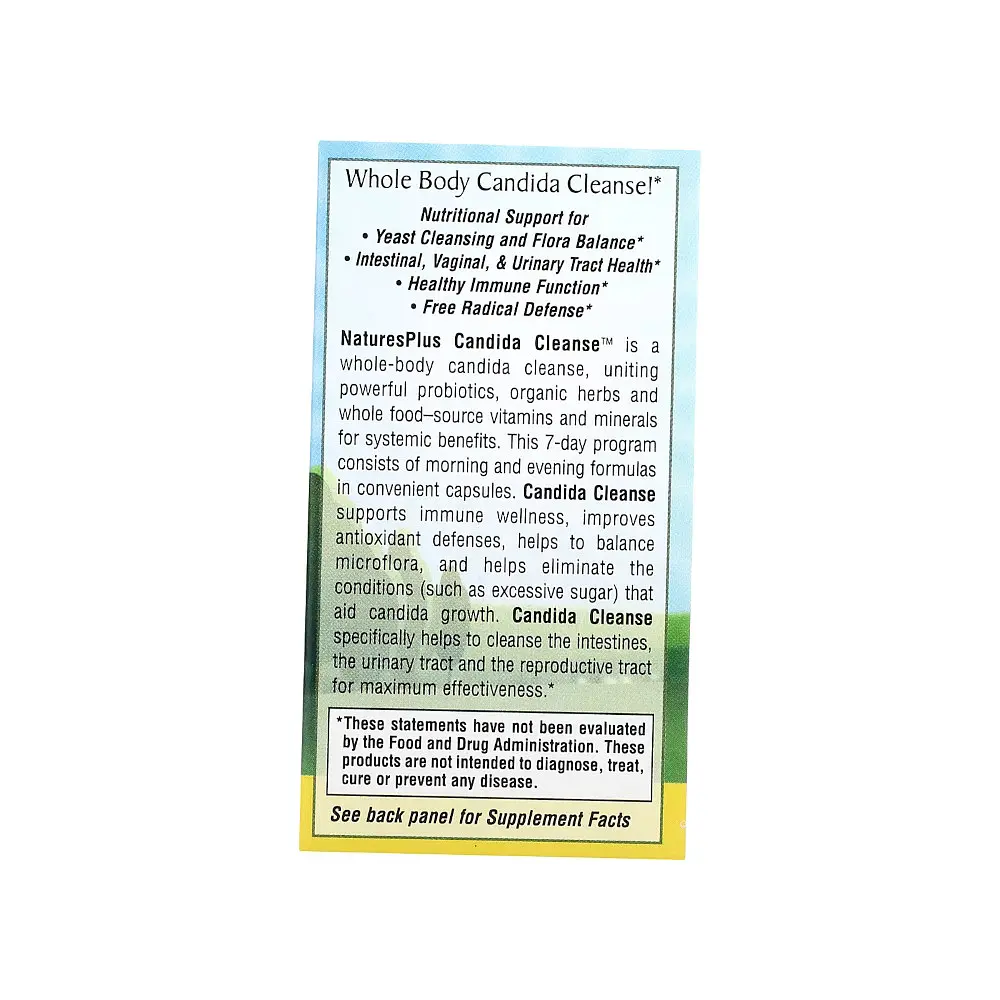Натуральна добавка Candida Cleanse 7 Day Program, 28 капсул + 28 капсул Natures Plus vit0004237 - фото 4