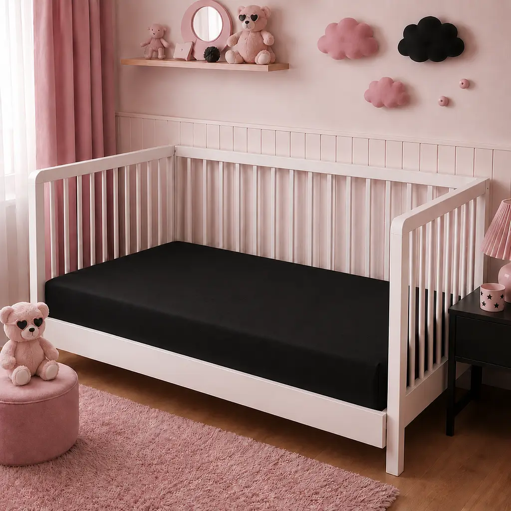 Дитяча постільна білизна MIRSON BABY фланель Black/Pink 110х160см (2200012799734) - фото 8