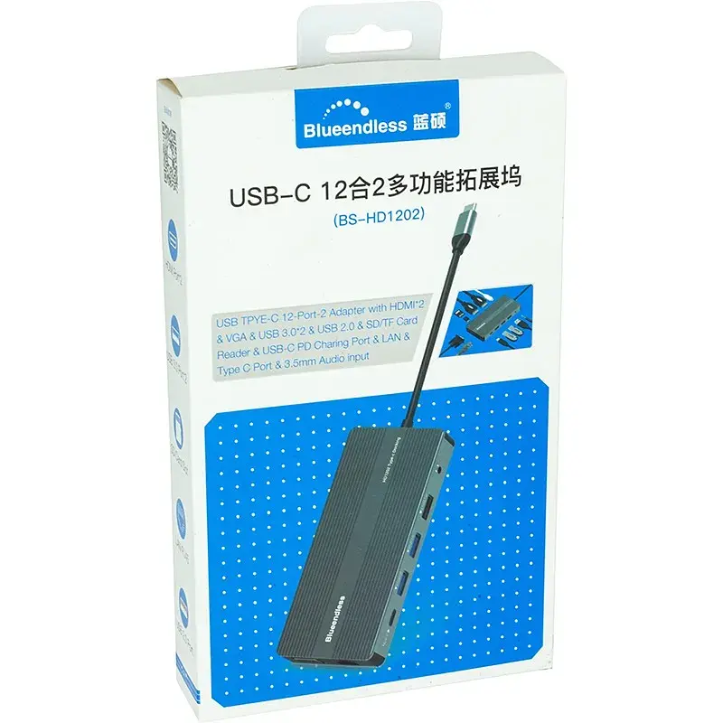 USB-хаб Blueendless USB Type-C 12-в-1 Grey (CA913886) - фото 4