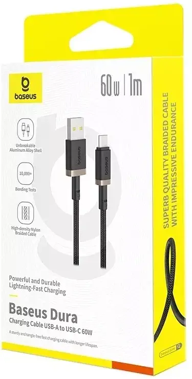 Кабель Baseus Dura Series Cable USB to Type-C 60W 1m P10377802U01-00 Black-Gold - фото 5