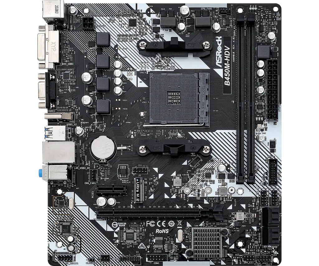 Материнська плата ASRock B450M-HDV R4.0 Socket AM4 (B450M-HDV R4.0) Б/В - фото 6