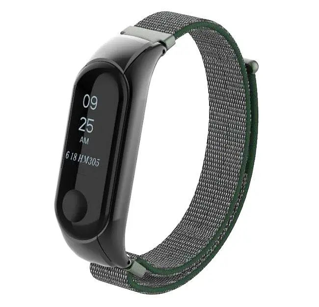 Нейлоновый ремешок Primo для фитнес-браслета Xiaomi Mi Band 3 Black Army Green - фото 2