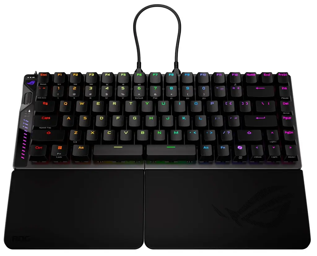 Клавиатура ASUS ROG Falcata Split 83key Magnetic Switch USB-A/WL/BT EN RGB Black (90MP043H-BKUA20) - фото 5