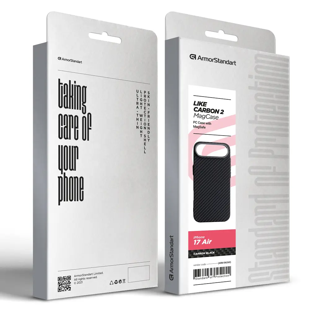 Чохол до мобільного телефона Armorstandart LikeCarbon2 MagCase Apple iPhone 17 Air Carbon Black (ARM86260) - фото 8