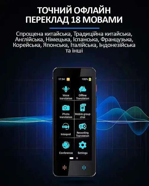Електронний голосовий перекладач AI F12 138 мов онлайн та 18 мов офлайн + переклад фотографій - фото 7