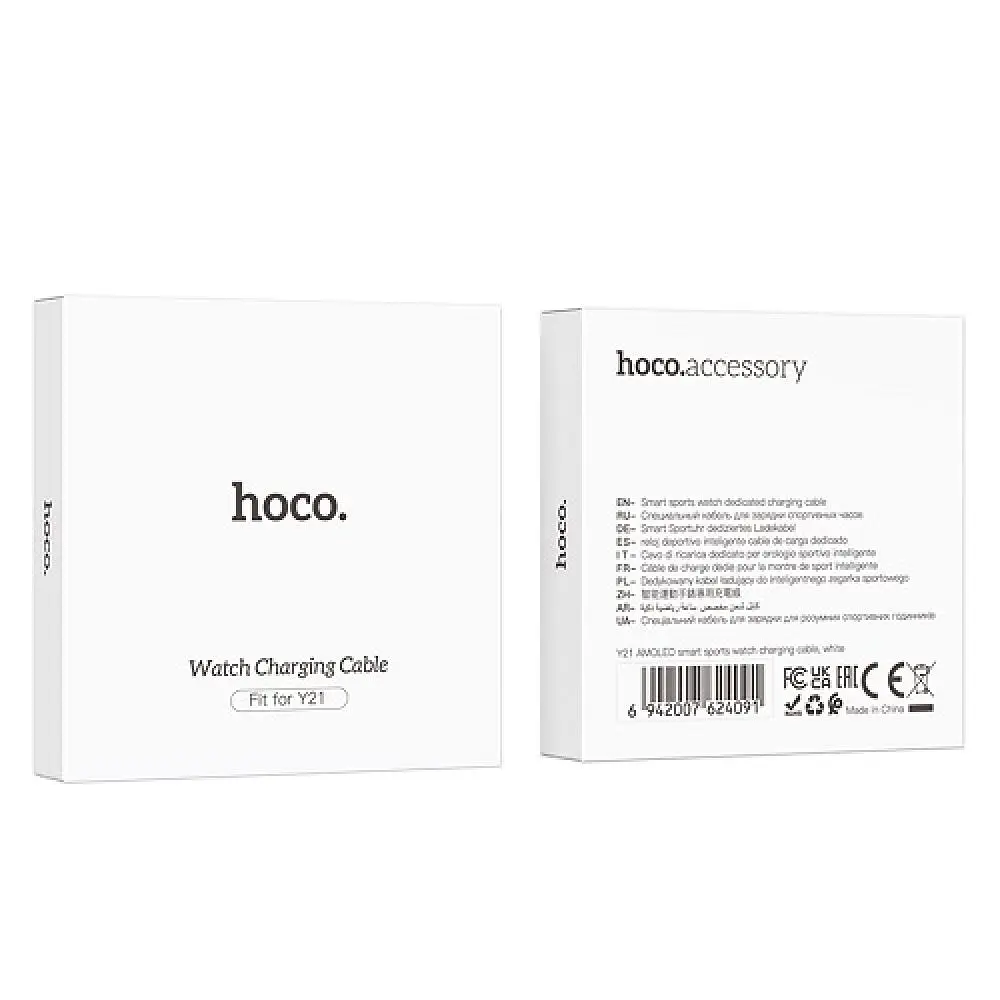 Зарядний USB кабель для Smart Watch Hoco Y21 0.6 м White - фото 2