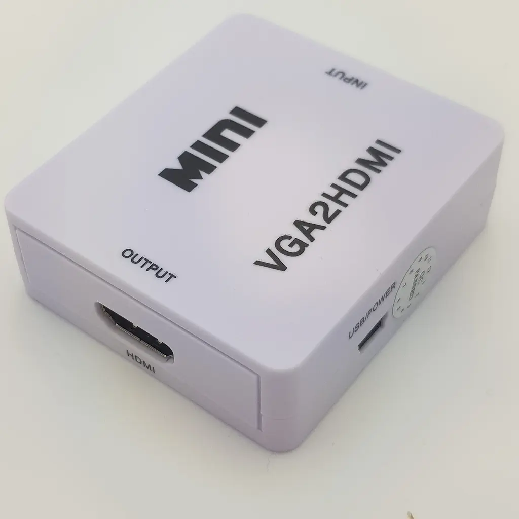 Конвертер адаптер з VGA в HDMI перехідник перетворювач 1080P відео та аудіо UKC білий - фото 6
