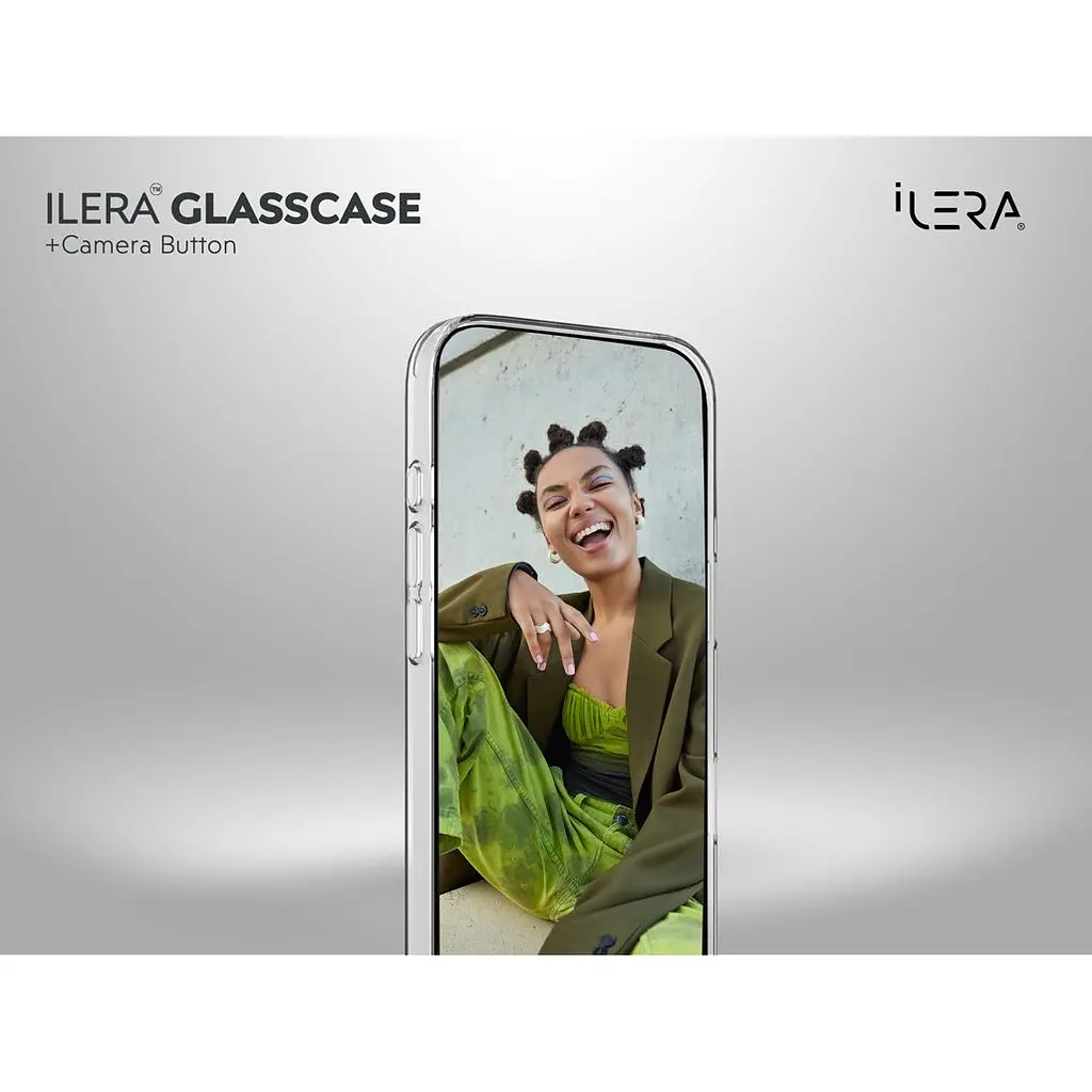Чохол iLera GlassCase + Camera Button with MagSafe для Apple iPhone 17 Pro Max Transparent (ILGCLCa17PrMx) [150420] - фото 10
