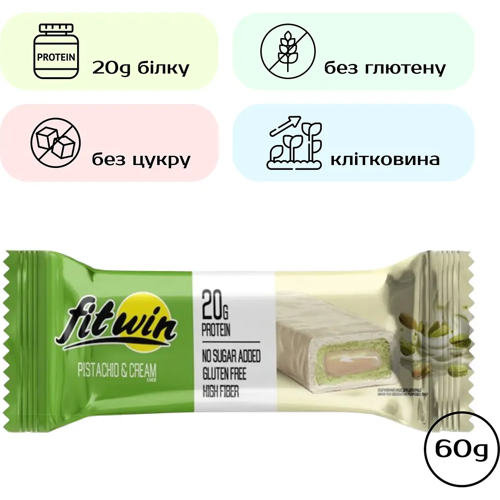 Батончик FitWin Pistachio Cream 60 г  - фото 2