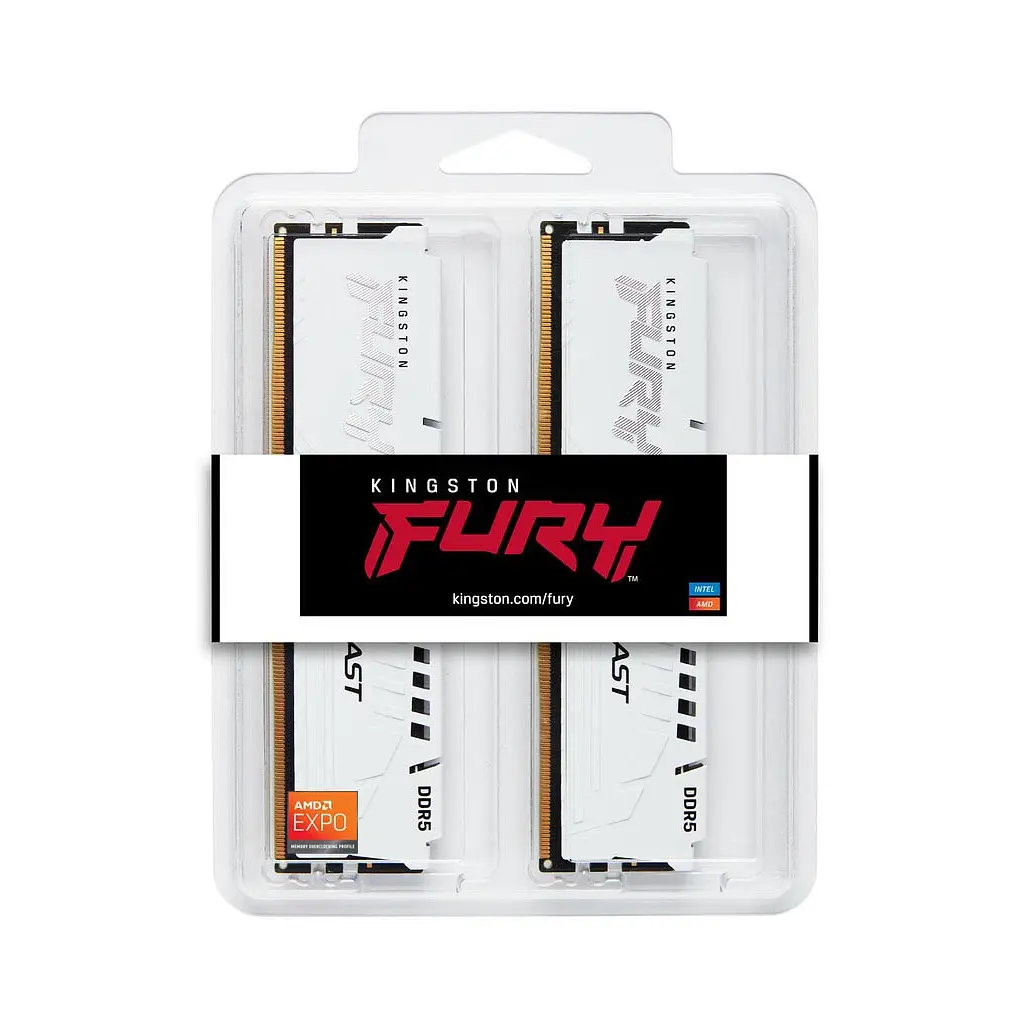 Модуль пам'яті для комп'ютера DDR5 64GB (2x32GB) 5600 MHz Beast White EXPO Kingston Fury (ex.HyperX) (KF556C36BWEK2-64) - фото 5