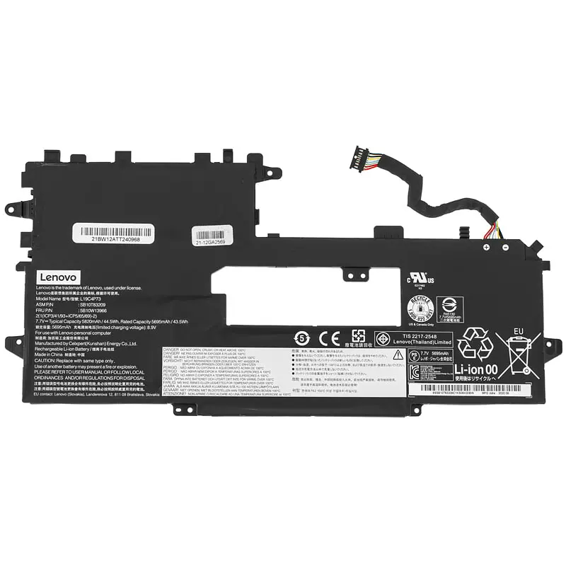 Акумулятор для ноутбука Lenovo L19M4P73 (ThinkPad X1 Titanium Yoga Gen 1) 7.72V 5770 mAh 44.5Wh Black (5B10W13965) - фото 3