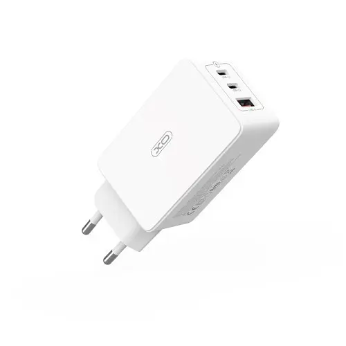 Сітчастий зарядний пристрій XO CE13 (EU) 65W GaN tech Fast charging with Type-c cable Білий - фото 3