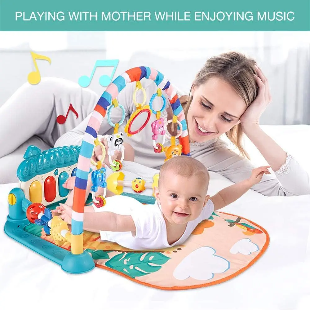 Музыкальный центр активности Baby Gyms Play Mats Kick&Play Piano Gym Tummy Time — Мягкий коврик для новорожденных - фото 6