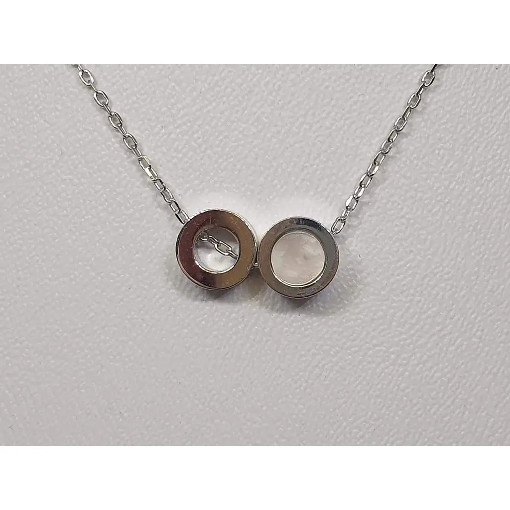 Срібне кольє Аметист з перламутром 1251050 - фото 2